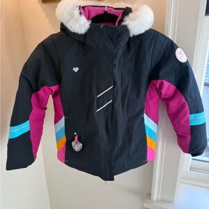 Obermeyer Black and Pink Kids Puffer Jacket